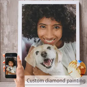 Custom Diamond Painting Kits Full Drill for Adults Personalized Photo Customized Private Picture Home Wall Decor Canvas Gifts for Family,Dog,Mom,Dad,Friends,Lover