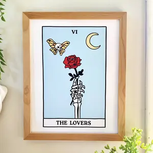The Lovers tarot art print by Steph Marie Art, available in 5x7', 8x10", 8.5x11" and 11x14" sizes, high quality matte paper