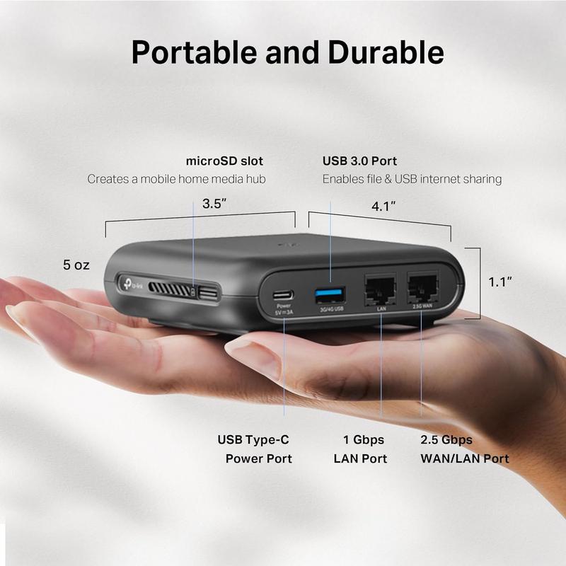 TP-Link Dual-Band Wi-Fi 6 AX3000 Travel Router TL-WR3002X Portable 2.5G Multi-Gig Connectivity 2402 Mbps Speed 1x 2.5 Gbps WAN Port 1x Gigabit LAN Port Modem Wifi Network Adapter Repeater Extender Portable