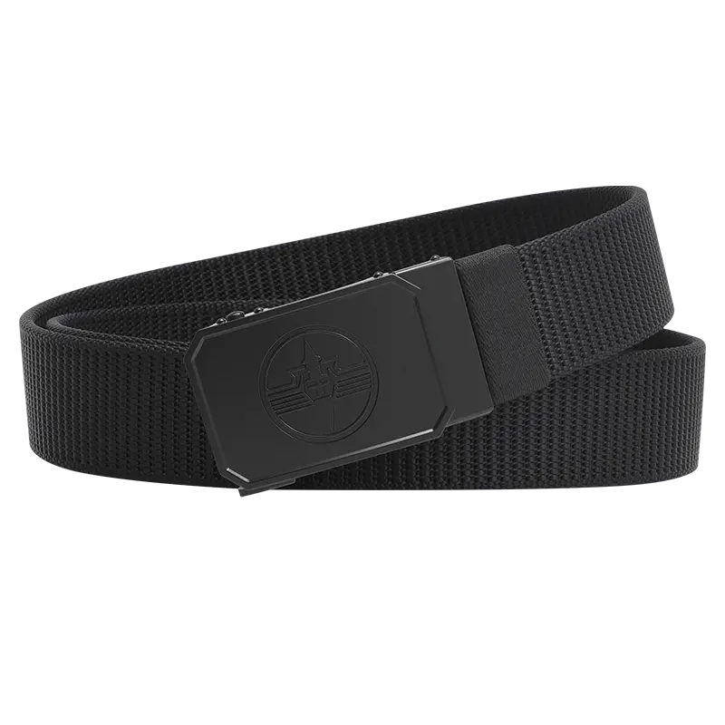 JVFV Genuine Men’s Belt, Ratchet Weave Strap, Micro Adjustment, 3.75", Pure Nylon Belt, Automatic Buckle, Men’s Pants Belt, Fashion Casual Style, Must-Have Trendy Belt, Tactical Belt
