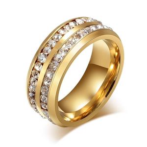 MP Luxury Engagement Ring 18K Gold Plated Zircon Stainless Steel Jewelry Non Tarnish Finger Band Wedding Promise Rings Fashion Accessories Valentine Gift for Couple Men Women personal statement birthday unisex Cubic Love Anniversary Stackable Enhancer