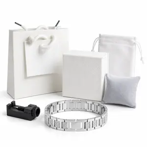 Men’s Stainless Steel Crocodile Pattern Bracelet with Gift Box, Waterproof Gold Chain Bracelet, French-Inspired Luxury Jewelry Gift for Him