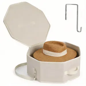 Large Cowboy Hat Carrier, Portable Travel Organizer with Handle, Crush-Proof Hat Storage Box, Essential for Home & Travel - Hat Case