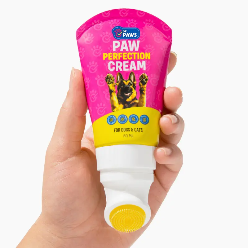 Dr. Paws: Paw Perfection Cream - 50 ML Dog & Cat Paw Protector & Healing Balm with Soft Tip Applicator for Dry Cracked Paws