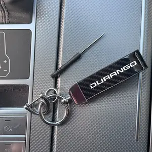 Dodge Durango Keychain, Carbon Fiber Material, Multiple Colors Available, Compatible with All Keys, Luxurious Design