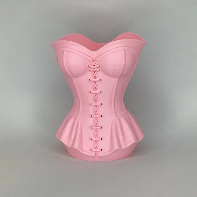3D Corset-Shaped Pencil and Brush Organizer