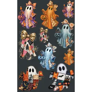 PATCH WORK GHOSTS (1) PREMADE GANGSHEET - 22X36 DTF TRANSFERS - DIRECT TO FILM