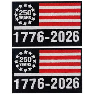 2pcs 250th Anniversary Freedom Patch, Embroidered Military Design for Caps & Bags, Ideal for Tactical Vests & Backpacks