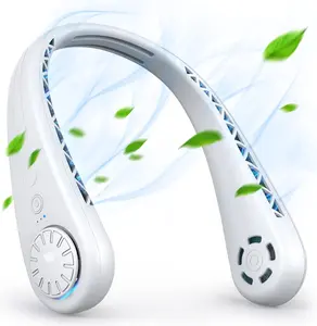 Bladeless Neck Fan, Portable Fan Rechargeable, Personal Fan, Hands Free around the Neck Fan, 3 Speeds 3600Man Battery Operated Wearable Cooling USB Hanging Neck Fan for Office, Travel, Outdoor AP-JOUS