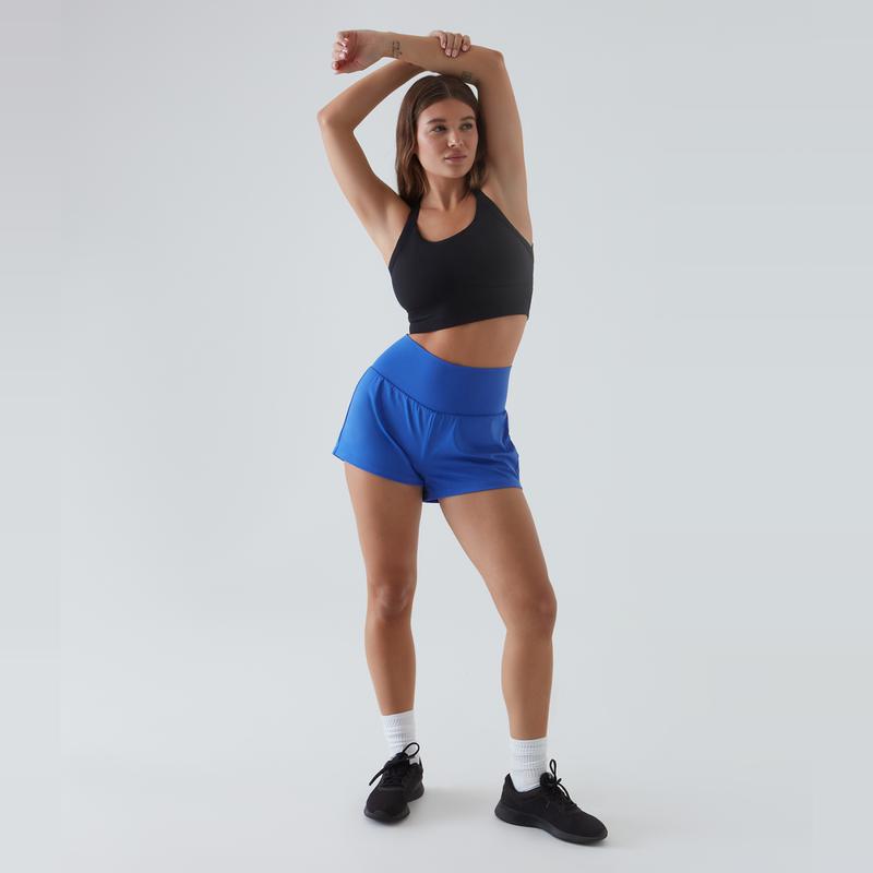 Halara Super High Waisted Back Pocket & Side Hidden Pocket 2-in-1 Yoga Shorts 3", Summer Running Shorts for Women,  Sports Workout Shorts, Gym Outfit