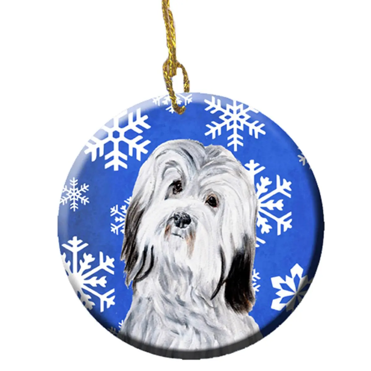 Havanese Winter Snowflakes Ceramic Ornament