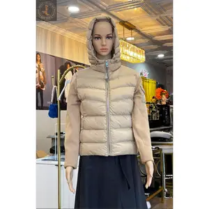 Nobello Hooded Puffer Jacket with Knit Sleeves – SKU 8103