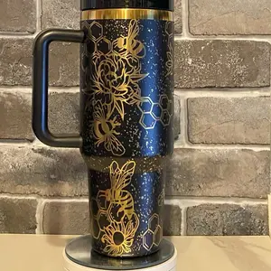 Bee Theme 40oz Tumbler - Decorative Bottle with Bee Design - Ideal for Home Decor and Drinkware