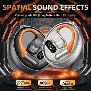 THOTWV OpenMusic Earbuds Bluetooth 5.4 with 300mAh Battery Real-Time Audio for Music & Calls Long Endurance Sports Headphones Hi-Res Audio & Touch Operation