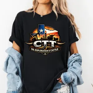 CTT Oil Exploration & Cattle Graphic T-Shirt, Landman Shirt, Movie Tee, Unisex Tops Gift for Men and Women