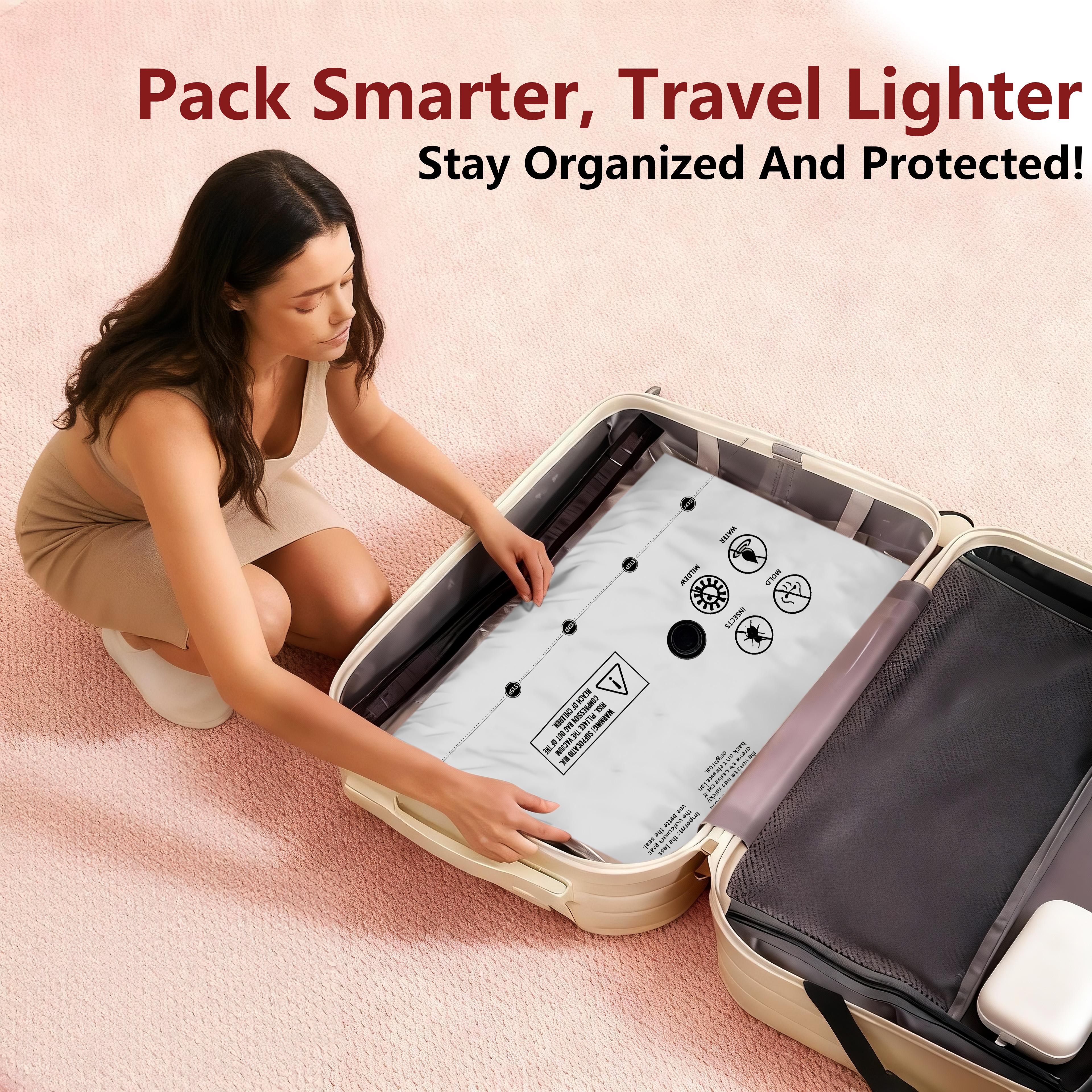 Snofrid Cordless Travel Vacuum Storage Compression Bag Set – 15-Pack in 3 Sizes – USB Rechargeable Handheld Pump with Built-In Battery – Waterproof & Reusable Space Saver for Clothes & Packing, Perfect for Carry-On Suitcases Snofrid Cordless Travel Vacuum Storage Compression Bag Set – 15-Pack in 3 Sizes – USB Rechargeable Handheld Pump with Built-In Battery – Waterproof & Reusable Space Saver for Clothes & Packing, Perfect for Carry-On Suitcases