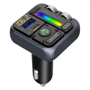 FM Transmitter Handsfree Calling Car Kit, Voice Assistance Treble and Bass Adjustable Sound, Support USB Flash Drive Car Music MP3 Player, Type C PD30W Fast Charging USB Car Charger, Super Fast Charging