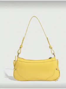 Women PU Leather Handbag Elegant Simple Style Daily Commute Shopping Travel Vacation Party Banquet Cosmetics Storage Gift for Girlfriend Fashion Butter Yellow Tote Bag Handbag Shoulder Bag
