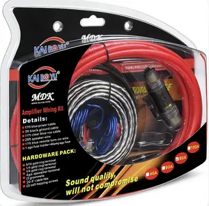 8GA Car Amplifier Kit: Thick Gauge RCA / Power Cable with Fuse ControlInterference resistant, heat resistant, built-in ground wire.Red / Blue / Black Cable + TerminalsFor car stereo / home upgrade connection.Universal, suitable for all models
