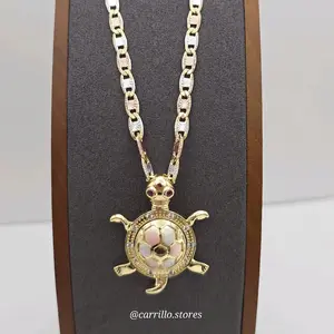 Turtle  fashion style necklace three colors Gold-plated with stone's fancy design the perfect accessory  24"inches