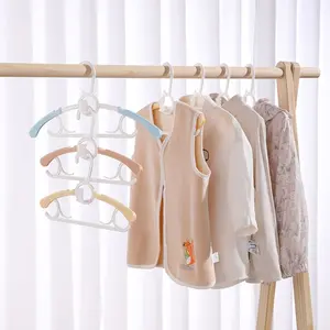 Stretchable Support Front Hook Clothes Hanger for Kids & Adults, Plastic Drying Rack Set of 6, Versatile Clothing Organizer