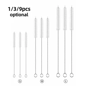 Straw Cleaning Brush with 3 Sizes, Extra Long Pipe Cleaner for Kitchen, Reusable Straw Bottle Cup Cleaner, Hot Selling Kitchen Tool, Bottlewasher