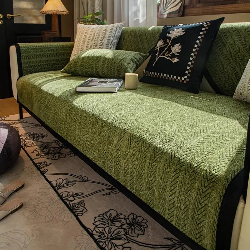 Modern Fishbone Pattern Sofa Cover, Sofa Slipcover, Sofa Couch Covers, 1 Count Non-Slip Cushion, Suitable for fashionable living spaces, Premium Fabric, Durable Protection, Easy to machine wash, Fits 1-4 Seater Sofas