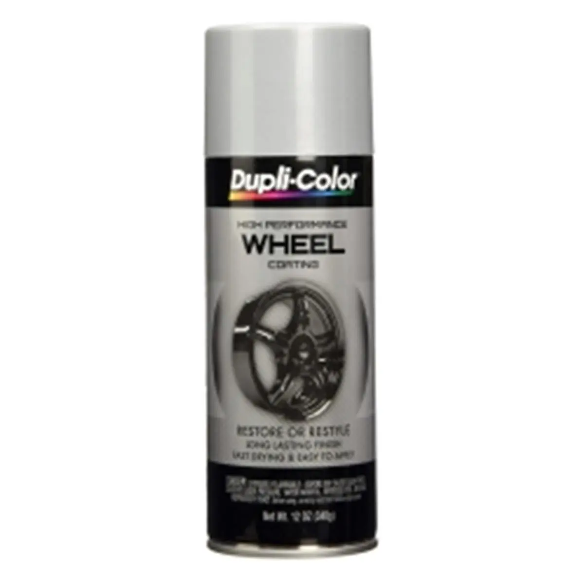 Dupli-Color HWP101 212 MAIN Rugged Acrylic Enamel High Performance Wheel Paint - 12 oz Silver, Brake Dust Resistant, Fast Dry, High Reflective Metallic Finish, Chip Resistant, Improved Chemical Resistance