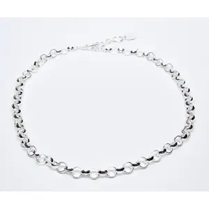 Domed Circle Sterling Silver Necklace