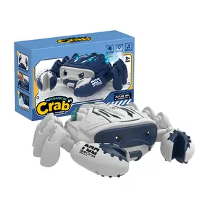 Interactive Crawling Crab Toy with LED Lights or Spray Function, Electric Animal Toy, Smart Obstacle Avoidance, Fun Learning Toy, Best Gift for Xmas
