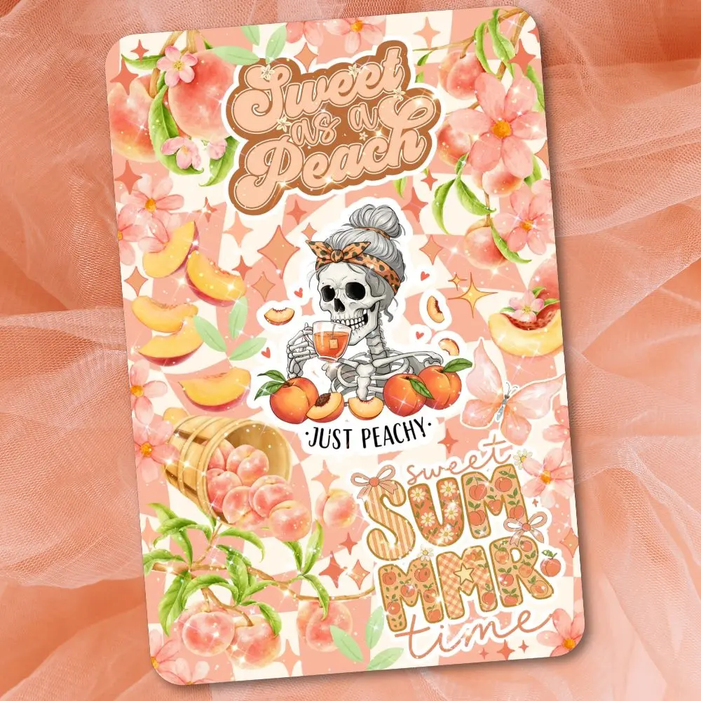 Cute Peach Holographic Cardstock Case Insert for Kindle | Book Lover Gift | Bookish Stickers for E-Reader | Booktok Cover Insert | Dark Romance Books | Smut Reader | Summer Vibes Stickers for Kindle Device | Choose Your Device