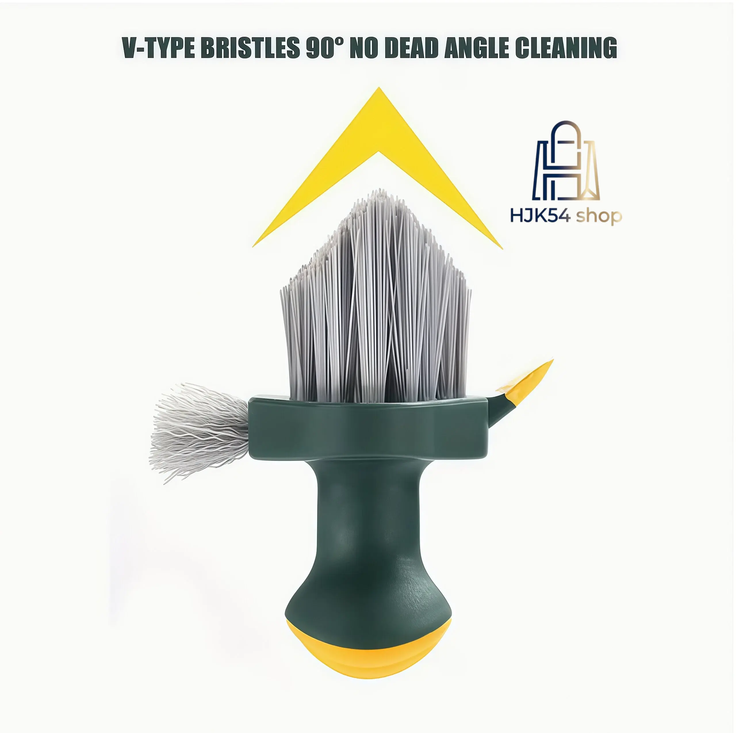 3-in-1 V-Type Grout Brush - Stiff Bristle Cleaning Scrubber with Comfortable Handle, Wiper for Household Grout Scrubbing on Tile Floors, Hard Bristle Tool for Sinks, Stiff Brush, Everyday Use, With Handle, Daily, Grout Scrubber