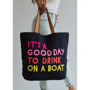 Navy Drink On A Boat Tote