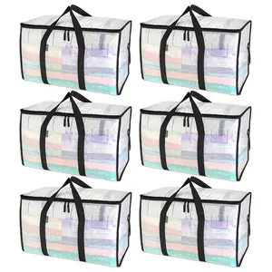 6-Pack Oversized Moving Bags with Reinforced Handles, Heavy-Duty Storage Tote