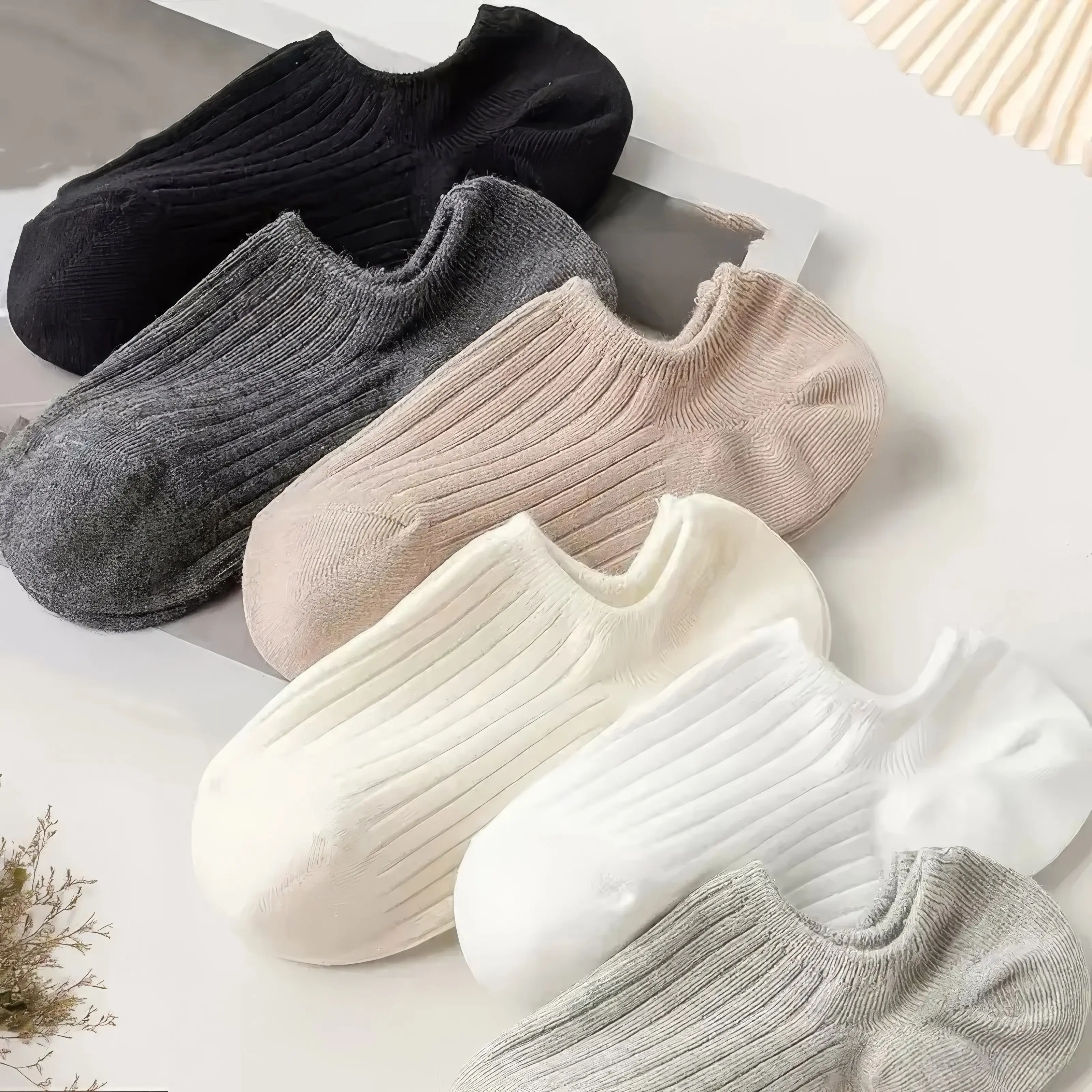 No Show Socks, Invisible Liner Socks, Low Cut Ankle Socks for Women Men, 6 Pairs Mixed Colors Assorted, Non Slip Silicone Grip, Breathable Cotton Blend, Casual Boat Socks, Spring Summer Suitable