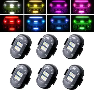 PCS Upgraded Wireless LED Strobe Lights with Remote Control,  Colors Interior Car Lights with  Bright LED Lamp Beads,Suit for Car Motorcycle Bike Drone Aircraft