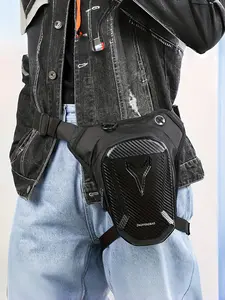 Motorcycle Hard Shell Riding Bag Set, Adjustable Tactical Waist Pack & Keychain, Multi-Pocket Crossbody Bag for Daily Cycling, Casual Waist Bag