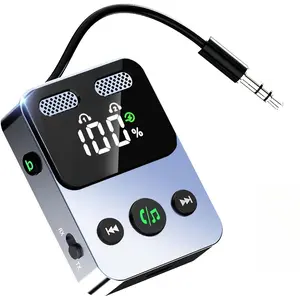 Wireless Audio Transmitter and Receiver 2-in-1 5.3 Bluetooth Low Latency Adapter, Dual Mode 3.5mm Plug, Supports TV, Gaming Headsets, Car, and Home Use, Portable and Rechargeable, Universal for Travel and Home Theater Adjustable Usb