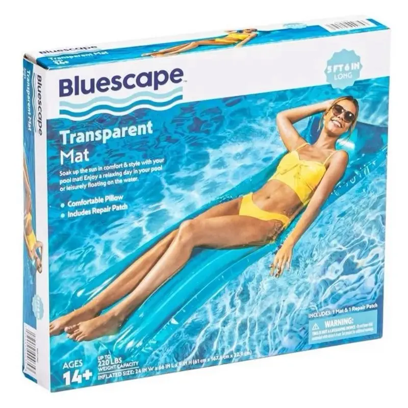 Bluescape Pink & blue Transparent Air Mat, Inflatable Pool Floaty, Unisex and Afro Unicorn 39-Inch "Magical" Unicorn Inflatable Swim Ring Float for Pool, Beach, Lake Water Play (Pink, blue and Purple), Shark Week Inflatable Shark Pool Float, more
