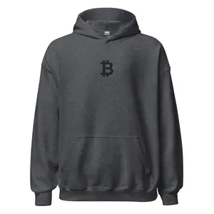 Custom Crypto Hoodie Bitcoin Embroidered Logo, BTC Logo Embroidered Sweatshirt Casual Cotton