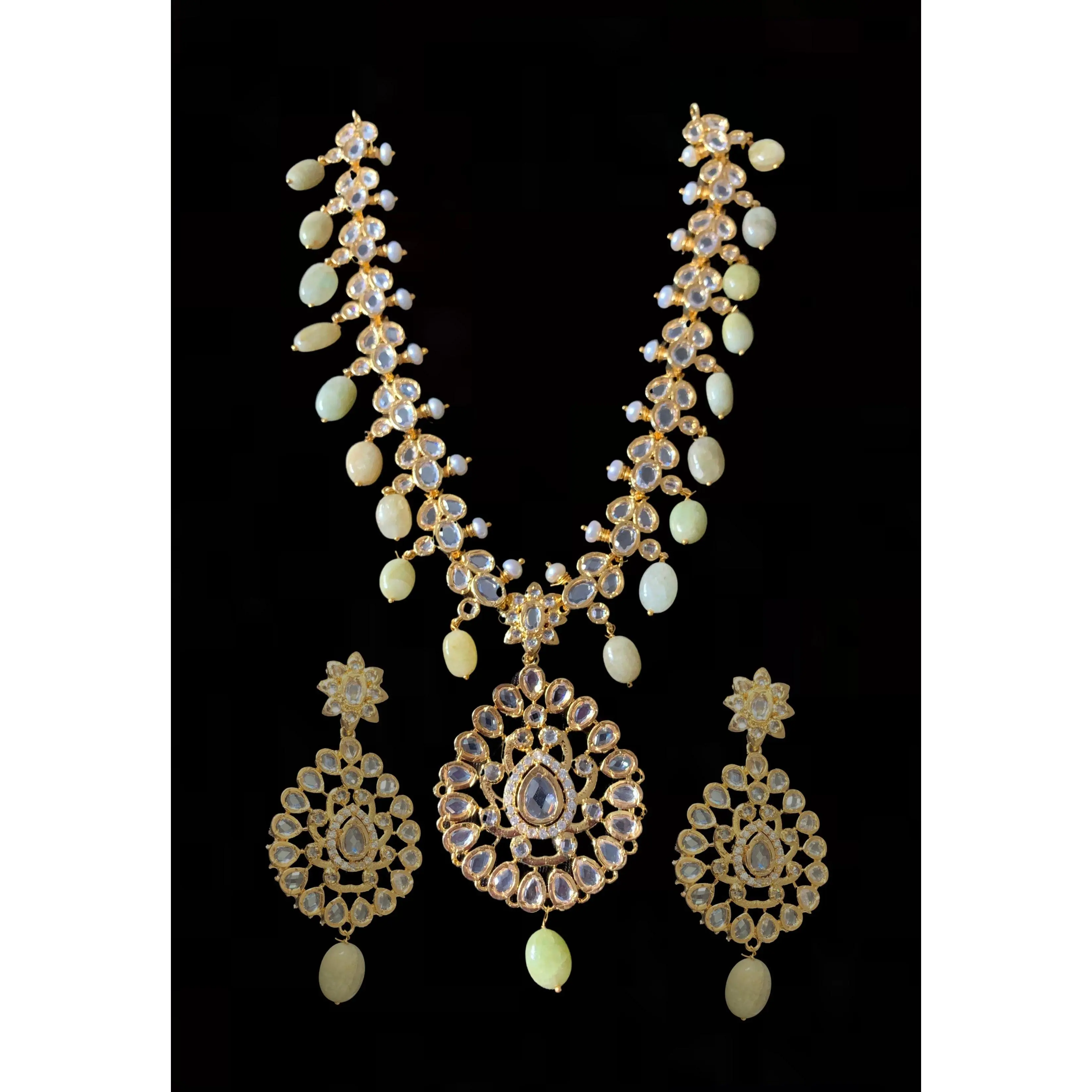 NS101 Ashrita polki necklace with earrings ( READY TO SHIP)
