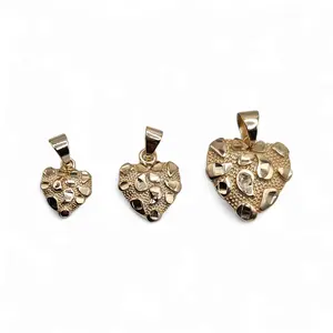 Nugget Pendant 14K Gold Plated Over Silver 925 for Women and Men 3 Sizes Available