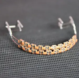 Handmade Colorful Metal Dental Braces ,for Festive Customization and Teeth Personalized VibrantDesigns Cheerful Vibe Unique HolidayOral Daily black accent oral use stainless steel temporary veneer metal dental brace durable dental material