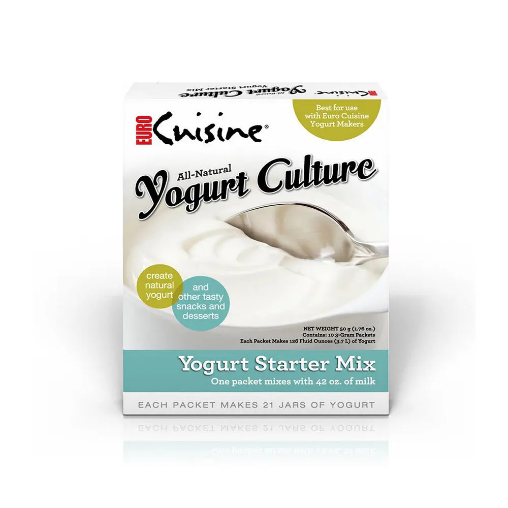 Euro Cuisine RI1020 All Natural Yogurt Culture Starter – Perfect for Dairy Free, Whole Milk, Protein Yogurt – Probiotic Yogurt Pouches for Smooth, Creamy Homemade Yogurt