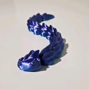 Flexi Drake Snake 10" 3D Print - Blue/Purple Mix Silk shiny