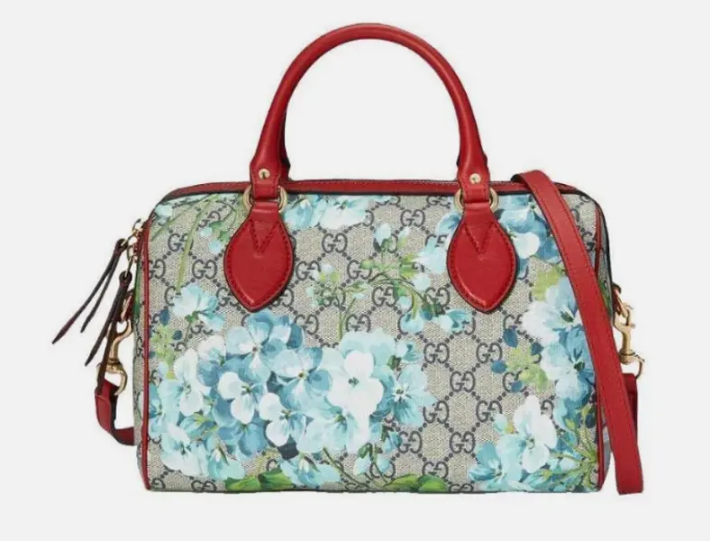 Pre-owned GUCCI Flower Canvas Boston Shoulder Bag