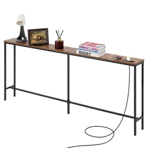 【fathersdaygift】VEVOR Narrow Console Sofa Table Couch Table 70.9” for Entryway & Living Room