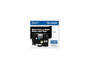 Brother P-touch TZe-M365 Label Maker Tape 1.42"W White on Matte Black TZEM365