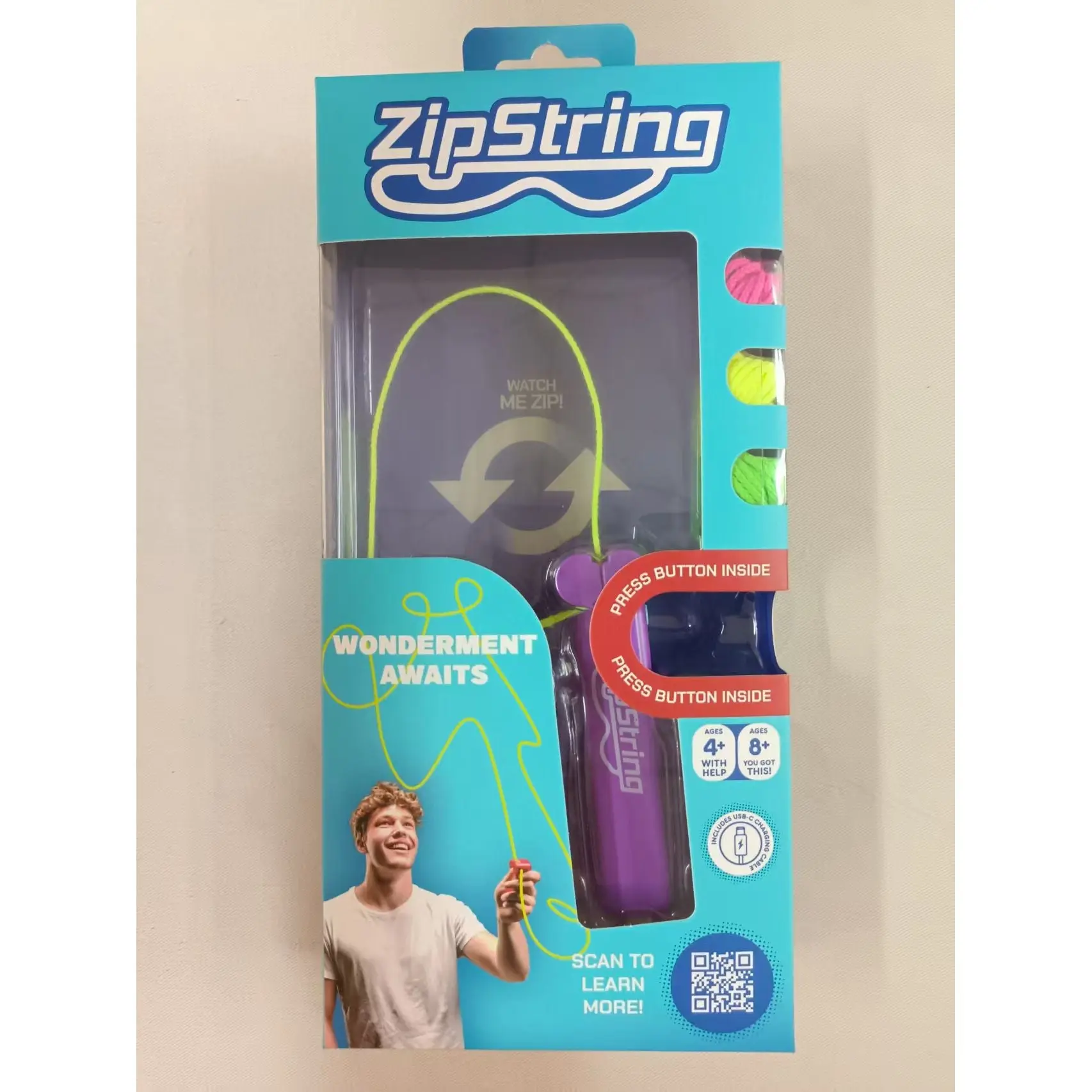 ZipString Purple USB-C Rechargeable Yoyo Toy - Handheld Modern STEM Science Toy for 4+, 8-10 Years, All Ages, 4-Hour Battery Life, Portable Compact Design, Multifunctional for Playtime Tricks