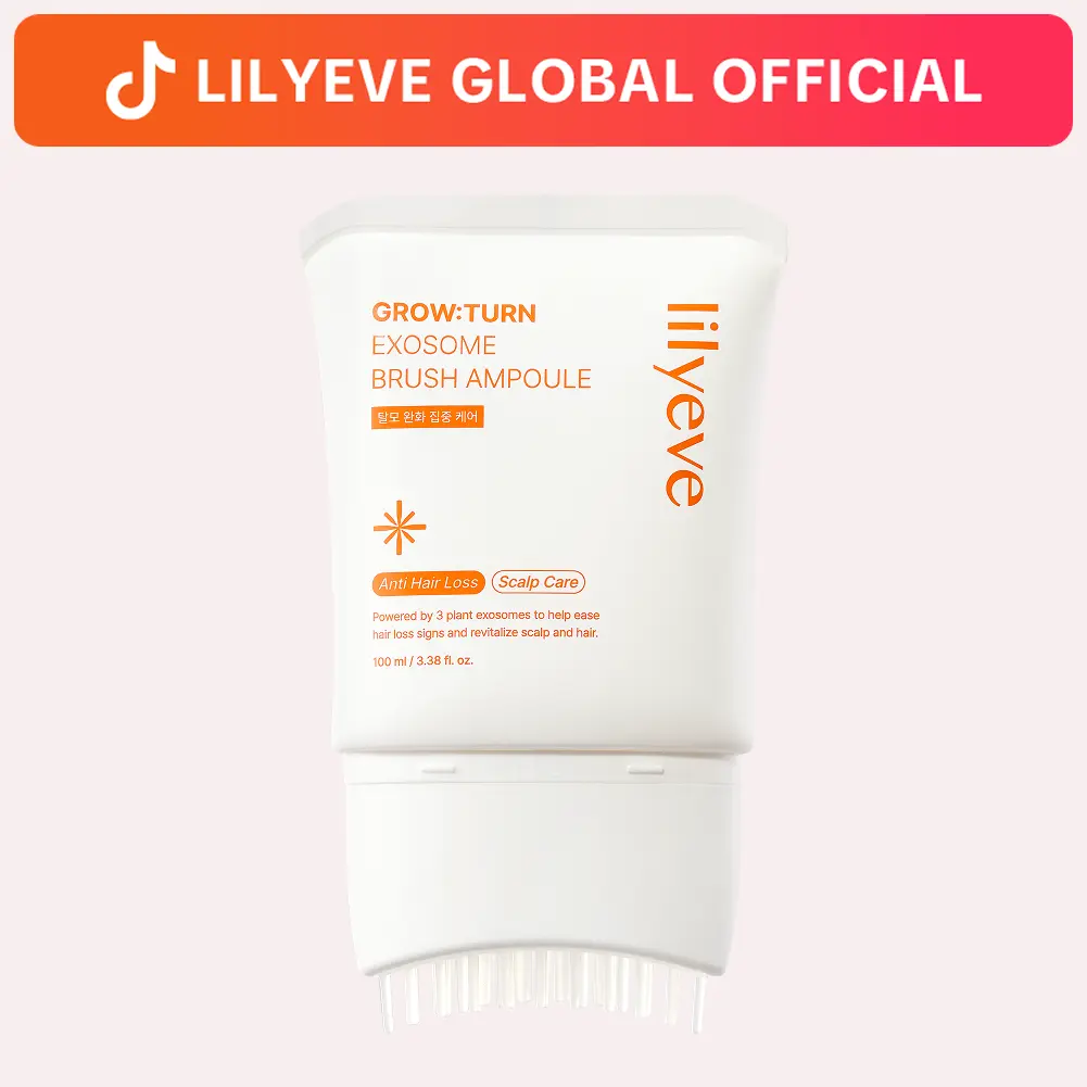 [LILYEVE] GROWTURN Hair Growth Serum with Built-In Brush | Exosome Scalp Serum for Hair Thickening & Strengthening, Korean Hair Care | 3.38 fl. oz.